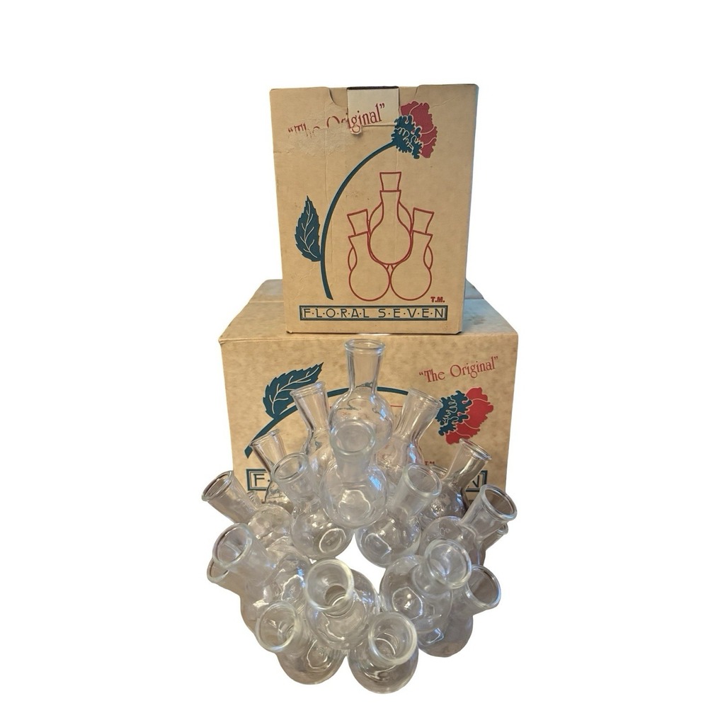 Vtg Plant Propagation Station Cluster Of Bud Vases,3 Pieces set/W Original Box